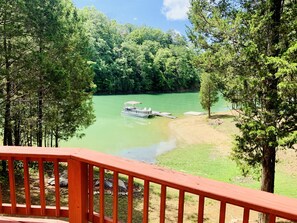 View of lake and 2nd boat dock from the Chalet deck 