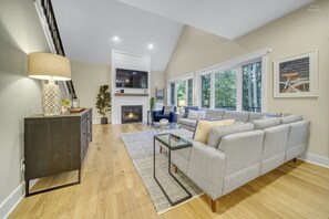 Main floor living room - gas fireplace 
& 55" 4K TV