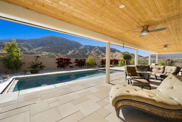 Deserts finest living beside a private pool nestled against the Santa Rosa Mnts!