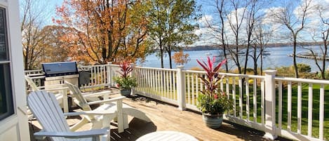 One of 3 outdoor decks facing the Severn