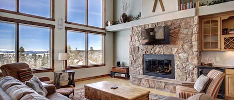 Cozy open living room with wonderful views