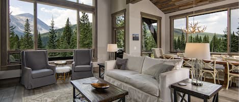 Main Floor Interior - Floor-to-ceiling windows with a stunning view of Mt. Quandary.