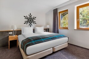 A tranquil bedroom with modern flair..