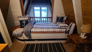 Twin XL boat bed with Ghost mattress. Great for kids or adults! 