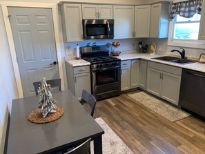 Kitchen from open stairway