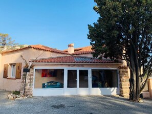 Our sunny entry to a Provencal villa with modern touches, all air conditioned