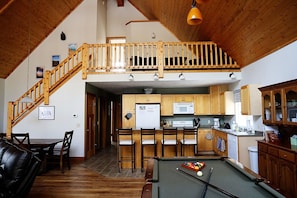 Open-concept living. dining and kitchen area