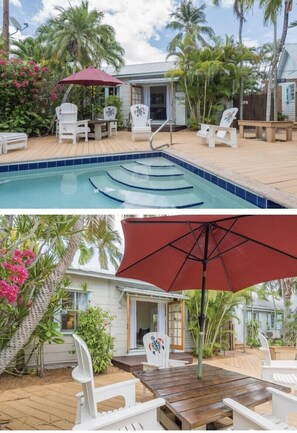 Heated pool in common area. Compound has 6 units-3 rent. No full-time residents.