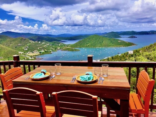 Take it all in - private deck 500 feet above beautiful mountain and water vistas