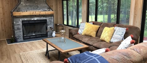 Sunroom and second fireplace