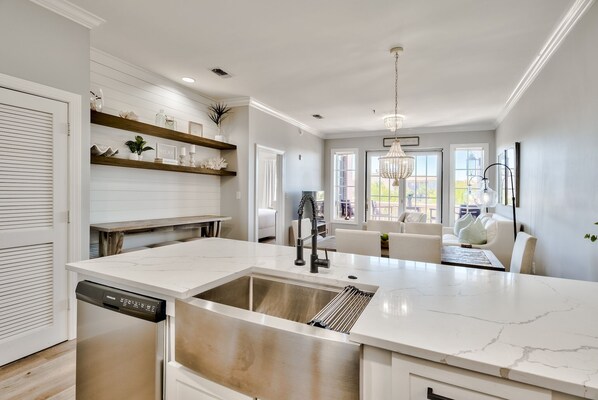 Completely updated kitchen with nook and dining area