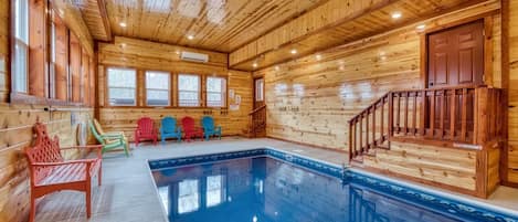 Have a blast in our 10'x20' indoor heated pool!