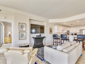 Living Room, Kitchen and Dining Area at 3405 SeaCrest