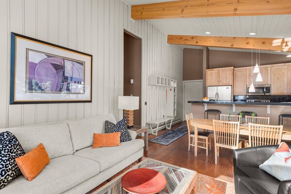 The open floor plan allows your group to enjoy each others company from any cozy spot in this vacation rental.