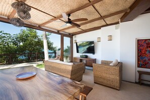 Lower Living Room - ocean view from dining room table