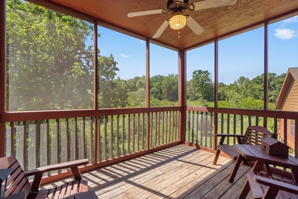 Screened-In Deck with a Wooded View