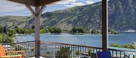 This is the view of Manson Bay on Lake Chelan from the upper floor decks!