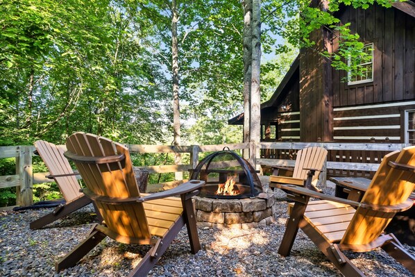 Sit around the Fire Pit on those cool mountain nights...