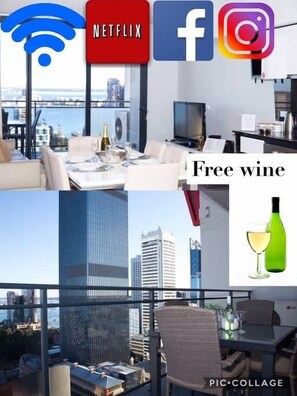 Free Wifi, Netflix, wine plus check out our Instagram and Facebook sites