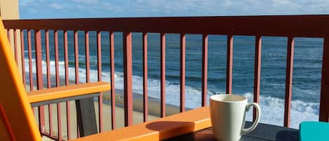 Wake up and have a cup of coffee relaxing to the waves of the Atlantic Ocean.