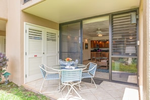 Enjoy a meal al fresco from your private lanai