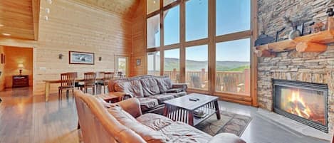 Gorgeous floor to ceiling windows in the living room!