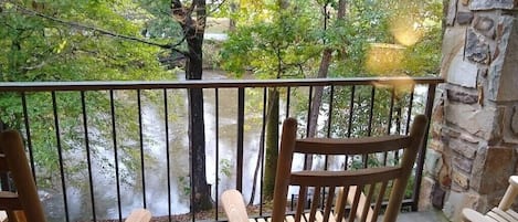 Balcony overlooking the Little River