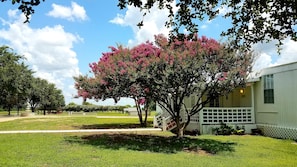 THE PORCH AND VIEW OF RANCH 