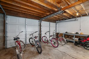 Shared bikes/lawn games in garage!