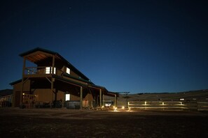 Night time at the Lazy 8 during a full moon.