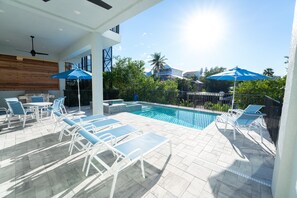 Pool deck lounging area