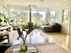 Bright and sunny large living room.