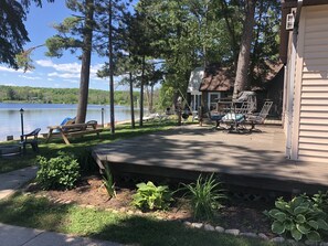 Front porch with beautiful views of AuTrain Lake