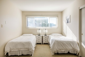 Two twin beds in second bedroom