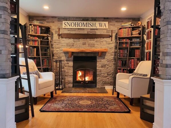 Extensive Fireside Library