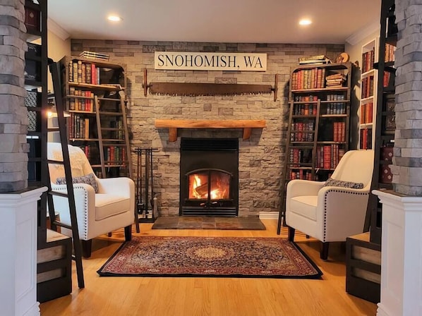 Extensive Fireside Library