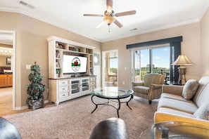 Comfortable Living Room - Cable TV/DVD, Sunroom and Balcony Access