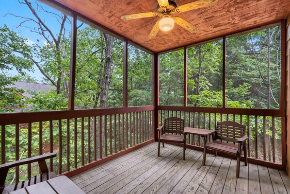 Private Deck, Screened- In and has a Peaceful  View