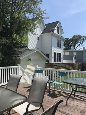 Deck and backyard