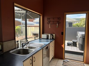 Kitchen with easy access to outside