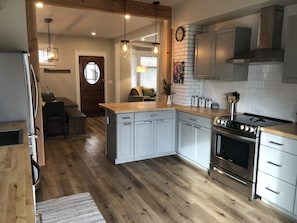 Open kitchen, fully remodeled, great for hosting