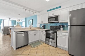 Preparing meals or snacks is a breeze in this fully updated kitchen.