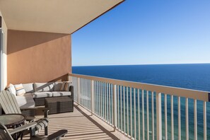 Large wraparound balcony overlooking the Atlantic Ocean