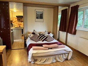 The main room and sleeping area