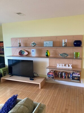 Family Room with New Flat Screen TV.