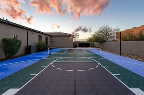 Basketball Court - - Racquets for Pickleball and a basketball are provided