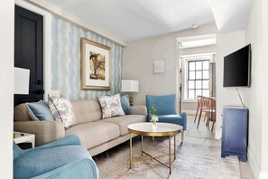 The living room allows for relaxation space for your group