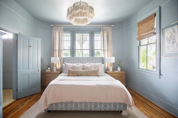 Welcome to your downtown Charleston rental!  Bedroom #2 with King bed and 2 Single beds