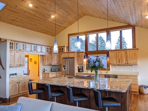 Gather together in the great room with a remodeled and fully stocked kitchen