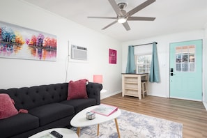 Cottage Living Room with Eating Area